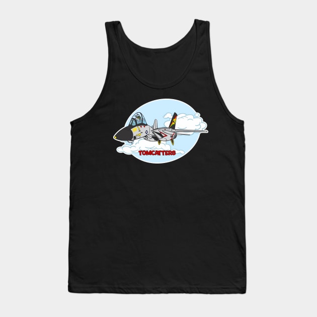 Tomcat Cartoon VF-31 Tomcatters Tank Top by MBK